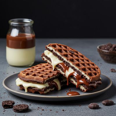 Black and White Waffle Sandwich